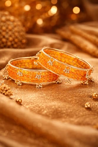 Image of Shining Diva Fashion 16 Pcs Trendy Stylish Glass & Kashmiri Ghungroo Bangles Set for Women & Girls | Traditional Festive Wedding Party Jewellery