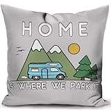 KUNQIAN Kissenbezug wohnmobil Wohnwagen Camper Camping Gadgets Kissen Geschenke für wohnmobilfans zubehör deko sofakissen kissenbezüge dekokissen couchkissen kissenhülle zierkissen 40x40cm