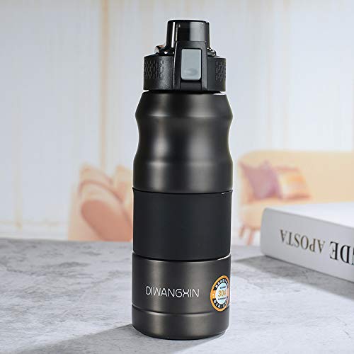 Thermos Cup 500ml/680ml Termo doble de acero inoxidable Deportivo Botella térmica portátil para escalada al aire libre Botella térmica para café té Taza térmica (Capacidad: 500 ml, color: B)