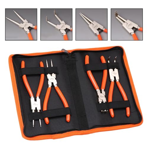 Alicates para anillos de retención juego de 4 piezas con mango de PVC 6