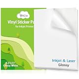 Weliu Glossy Printable Vinyl Sticker Paper for...