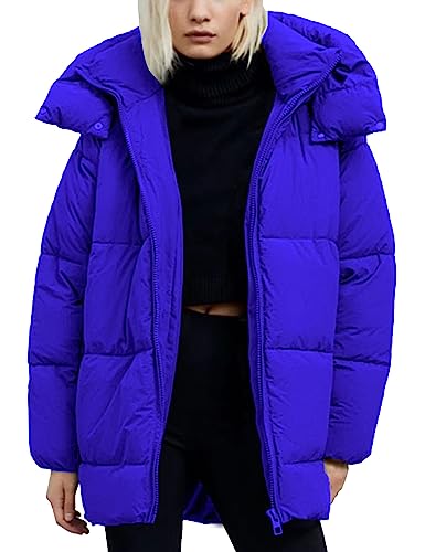 Kissonic Women's Warm Winter Coat Hooded Puffer Jacket Full Zip