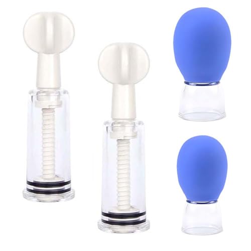 4 x Body Vacuum Suction Cup Breastfeeding Mother and Women for Nipp.le Flat Shy and Inverted Nippl.ES Cups (Pink.Blue)
