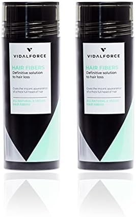VIDALFORCE Natural Hair Fibres Pack 2 x 30 = 60 g for Thinning Ha...
