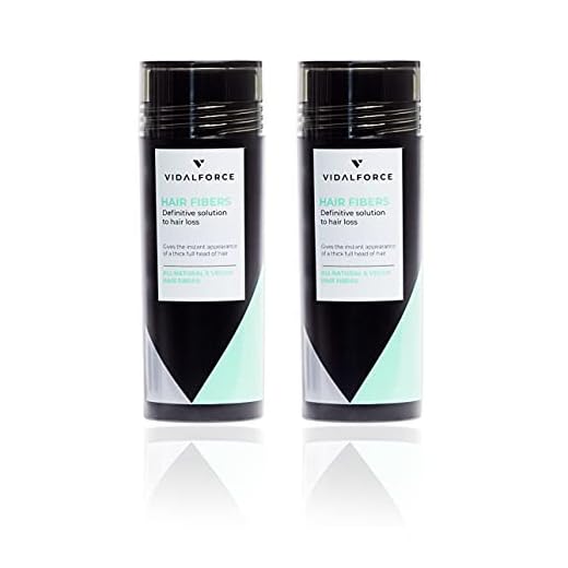 VidalForce, | Fibras capilares 100% de origen Vegetal | Polvos pelo hombre y mujer - Fibra capilar Castaño Oscuro (Pack 2 x 27,5g = 55 gr)