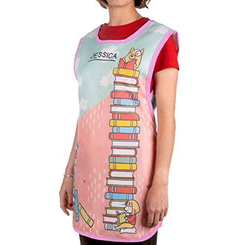 Wanapix | Grembiule Maestra Personalizzato | Regalo Maestre Fine Anno | Camice Maestra Scuola Infanzia | Idee Regalo Insegnanti | Rosa | Teacher books