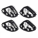 TRX4M Snow Tires, 4 Pcs Snow Tires Sets Simulate Carload Tracks Wheel Sandmobile Conversion for 1/18 RC Crawler TRX4M Upgrades (Silver)