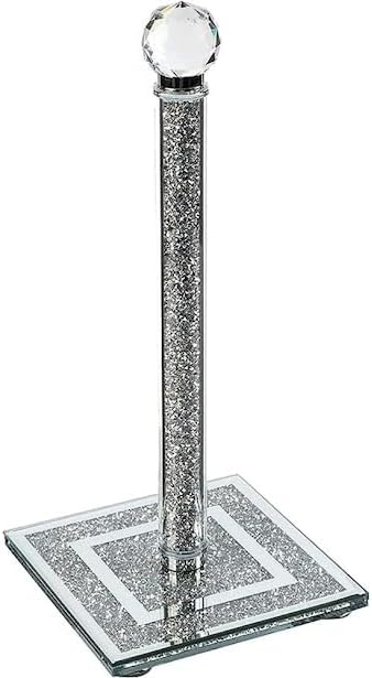 Portarrollos De Papel En Acero Con Diamantes Negros Y Plata: Elegancia Moderna CRYSTAL CROWN