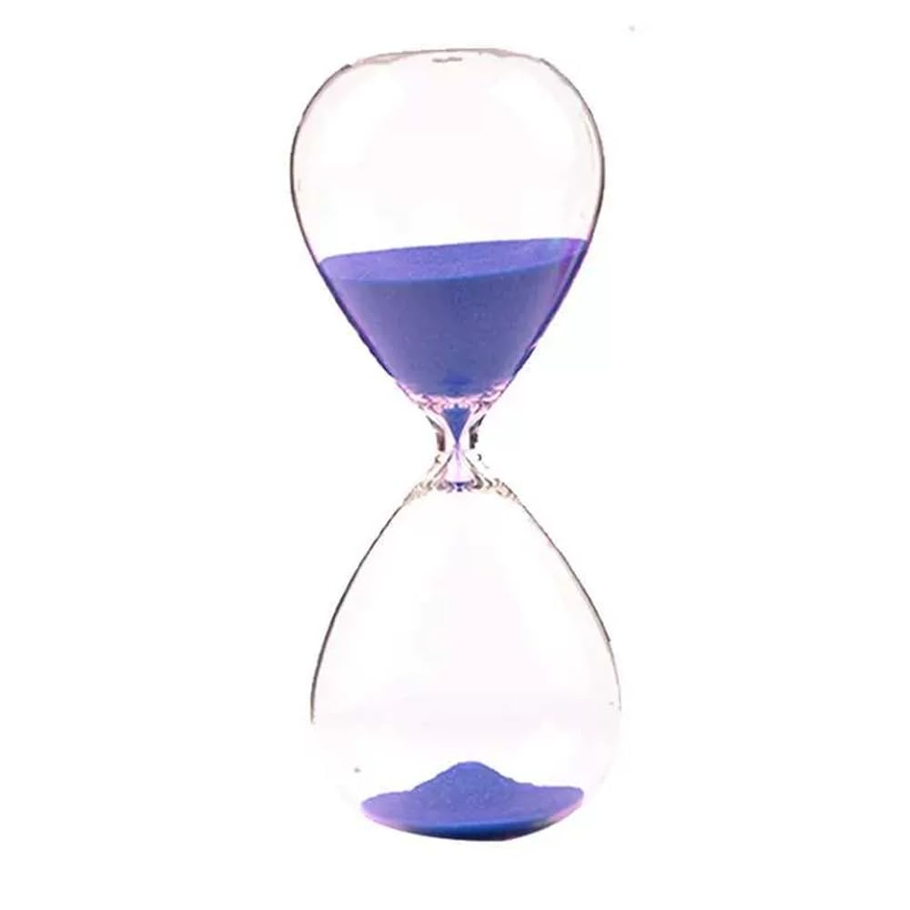 Falytemow Hourglass Sand Timer Glass Sand Timer Egg Hourglass for Kitchen Brushing Teeth School Teaching (Purple, 60 Minutes)