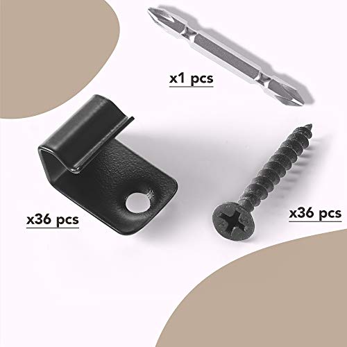 Stainless Steel Starter Clips 36 Pcs For 400 Sq. Ft. Of Decking Board - 36 Clips With 36 Crews And 1 Driver Bit (Black) (Black) #TOP2