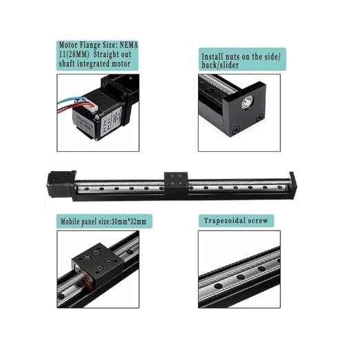 Kit lineal CNC de eje XYZ compacto con mesa deslizable tipo T y motor paso a paso Nema11 4