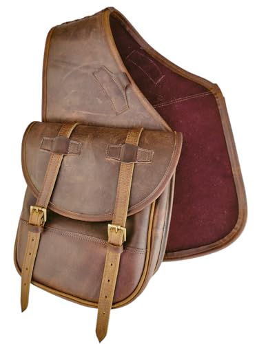 Alforja de cuero occidental para caballo | Ideal para paseos ecuestres, carreras de barriles y equitación | Alforja con correa ajustable (Tamaño: 11 x 11 x 3,5 pulgadas) miniatura 5