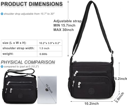 Image of Pealwel Women Shoulder Handbag Roomy Multiple Pockets Bag Ladies Crossbody Purse Tote Top Handle Satchel
