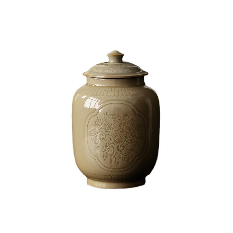 LYGSWDB Zestaw do herbaty Pojemnik ceramiczny do przechowywania słoika Ręcznie robiona ceramiczna puszka do herbaty Domowa kuchnia Herbata w zamkniętej puszce Słoik do przechowywania herbaty