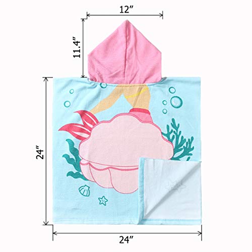 Image of NovForth Kids Beach Towel for Boys Girls, Hooded Bath Towel Wrap, Toddler Pool Towel with Hood