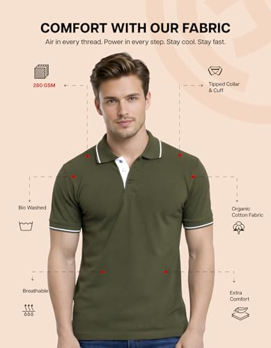 Image of Scott International Cotton Polo T Shirt | Collar Tshirts | Half Sleeves Plain T Shirt | T-Shirt |Tshirt for Men Stylish | Men's Tshirt