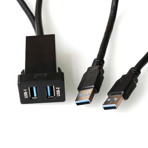 Timloon Dual USB 3.0 Car Dash Flush Mount Extension Cable Length 3.3FT 1M for Toyota, Size 1.3"x0.9"x 2.15"(Type A) by Timloon - Image 6