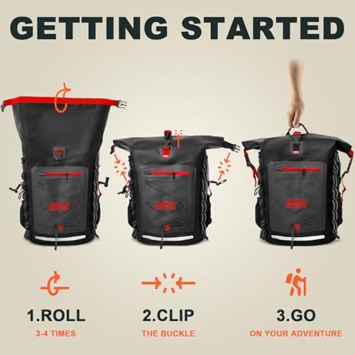 Image of OSAH DRYPAK Waterproof Backpack Dry Bag 25L /35L /55L /85L - Heavy Duty Roll-Top Hiking Backpack Sack Keeps Gear Dry for Travel, Kayaking, Boating, Camping, Rafting and Fishing