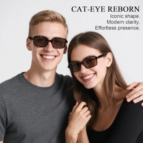 Image of GenXenon Tea Square Sleek Smart Translation Polarized Sunglasses Women