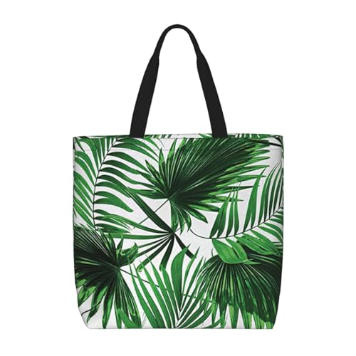 Palm Tree Print Women's Portable Tote Bag - Large Shopper for Beach,Travel,Gym | Summer Handbag