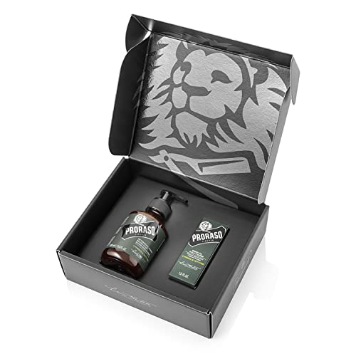 Proraso Beard Care Kit for Men | Beard Wash & Beard Oil Tame, Cleanse & Detangle Full, Thick and Coarse Beards | Cypress and Vetyver