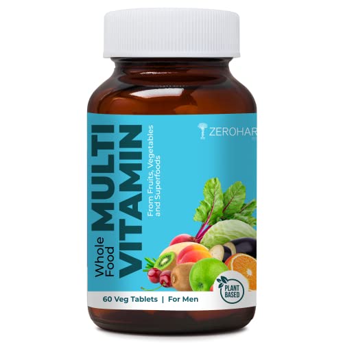 ZEROHARM Whole Food Multivitamin 60 tablets | Men Multivitamin & Multimineral | Vitamin A, C, D, B12 | Iron, Magnesium, Zinc | Energy, strong bones & muscles, immunity, workout performance ZEROHARM Whole Food Multivitamin 60 tablets | Men Multivitamin & Multimineral | Vitamin A, C, D, B12 | Iron, Magnesium, Zinc | Energy, strong bones & muscles, immunity, workout performance