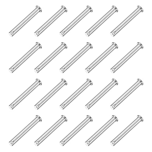 uxcell 20Pcs M8 x 60mm Single Hole Clevis Pins, 304 Stainless Steel Flat Head Hitch Pins for Trailer Latch, Mechanics Repair, Furniture Installation, Industrial Equipment