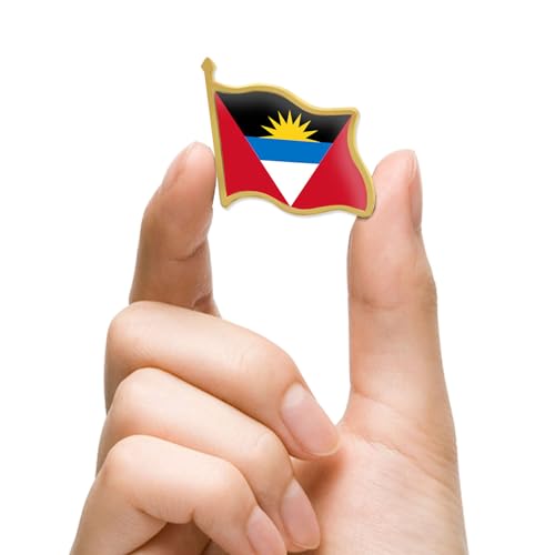 Image of 12 /24 /50 /100Pcs Antigua and Barbuda Flag Lapel Pins Bulk - Metal Antiguan Barbudan National Lapel Pin