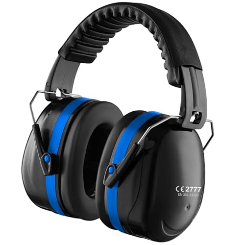 GUKOY Cuffie Antirumore per Adulti, Protezione dell'udito SNR 33dB per Tiro, Cuffie Antirumore per Autismo, Protezioni Auricolari Regolabili per Uomo e Donna, Blu
