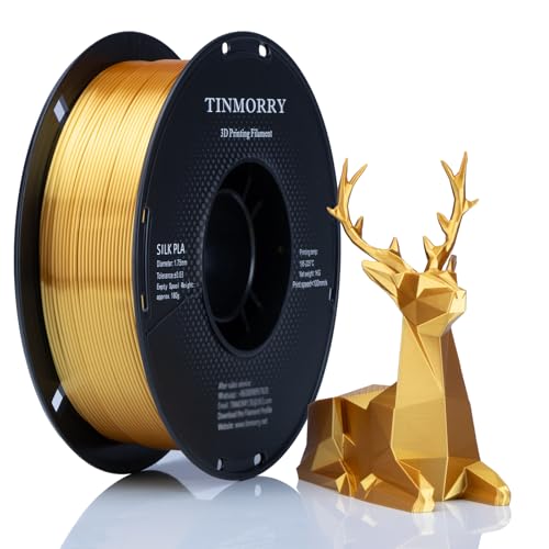 TINMORRY PLA Filament 1.75mm 1kg, Silky Shiny PLA 3D Printer Filament, Compatible with Most FDM 3D Printers, 1 KG 1 Spoo