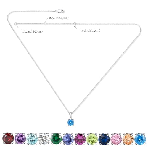 Birthstone Necklaces for Women, S925 Sterling Silver Necklace for Mom (Sapphire, White Gold)3