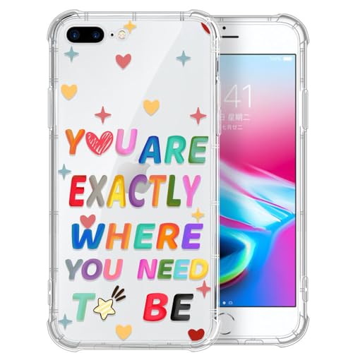 ZHEGAILIAN Case for iPhone 7/8 Plus, [Military-Grade Protection All-Around Shockproof Corners] Clear TPU Bumper Case for iPhone 7/8 Plus - Inspirational Writing