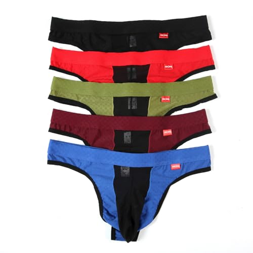 Men's Mesh Transparent Thongs G Strings Sexy Underwear Ice Silk Briefs Bikini Panties