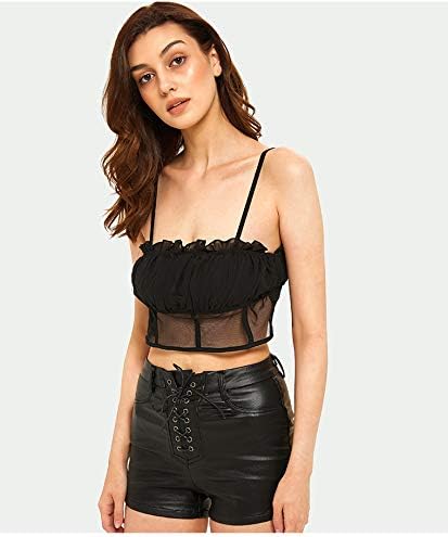 NASUN Womens High Waisted Faux Leather Shorts Drawstring Sexy PU Leather Short - Image 5