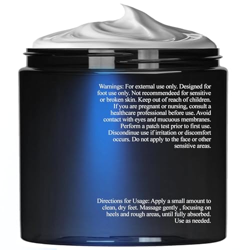 Image of Essentially KateS Peppermint + Eucalyptus Cooling Foot Cream 8 Fl Oz - Relieves Dry, Cracked, Tired Feet - Deep Hydration with Ceramides - Non-Greasy Formula