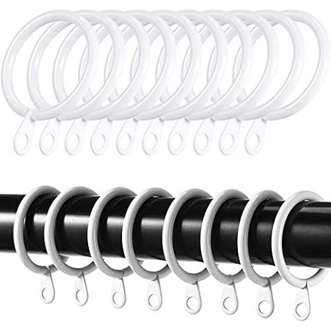 iPEAK Anillos de Cortina de Metal Blanco para Barras de Cortina Cover