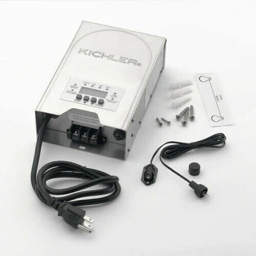 Kichler 200-Watt 12V/15V Multi-Tap Low Voltage Landscape Lighting Transformer With Digital Timer - Programmable, Weatherproof, Etl Listed - Stainless Steel Box #TOP6