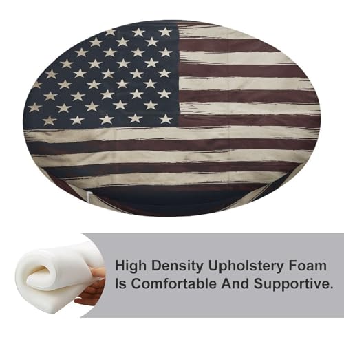 Coussin de chaise rond drapeau américain en mousse à mémoire - 5