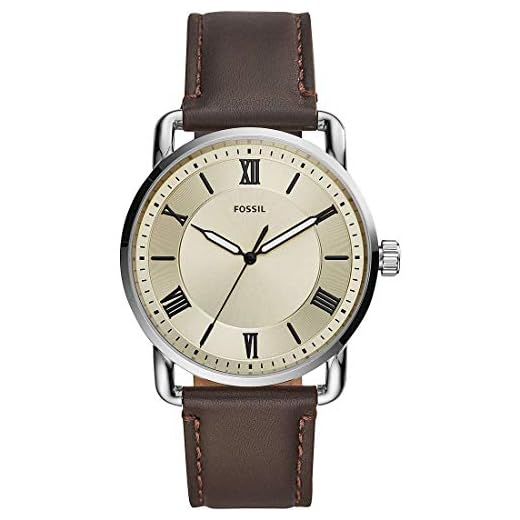 Fossil Reloj para hombre Copeland 42mm, movimiento de cuarzo, caja de 42mm de acero inoxidable plateado con correa de piel, FS5663