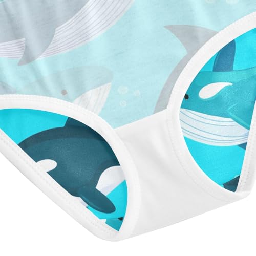 Toddler Underwear Custom 2t Cotton Panties Little Girl Artistic Undies Kids Briefs Cartoon Whale Blue 5