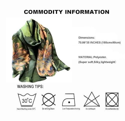 Acotavie Scarfs for Women Dressy Fashion Scarves Long Floral Pattern Scarf Lightweight Sunscreen Shawls