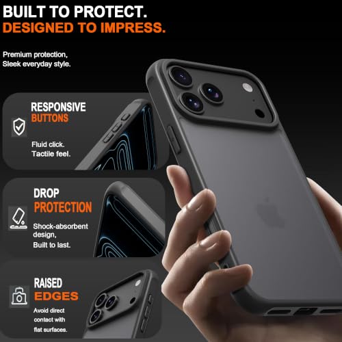 Image of iPhone 18 pro max /17 pro max Case,Translucent Matte(Black)