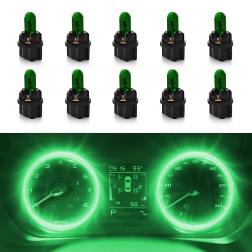 Kit 10 lámparas halógenas para tablero, luz verde 12V