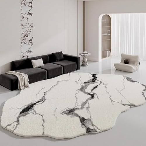 Modern Abstract Black White Grey Marble Pattern Irregular Shaped Area