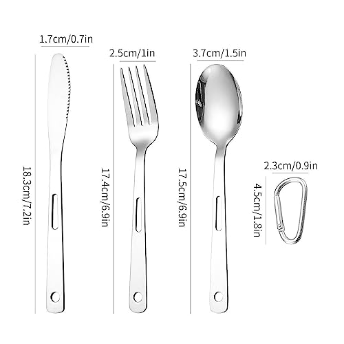 Edelstahl Campingutensilien Sets Aufbewahrung Kordelzug Reisebesteck Set Set Edelstahl Reisebesteck Set Geschirr Sets – Bild 4