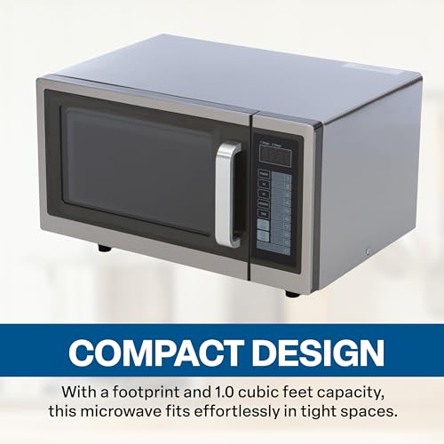 FSE-Commercial-Microwave-with-Digital-Touch-Pad-Control-1-Cubic-Feet-Interior-Stainless-Steel-1000-Watts-UL-and-NSF-Approved