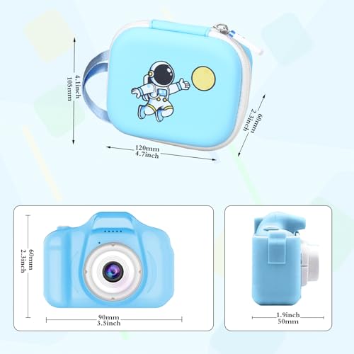 Funda para cámara infantil azul astronauta 4.9x4.1x2.4 in miniatura 3