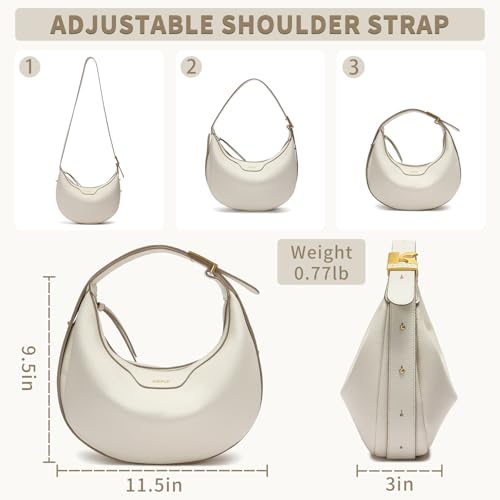 Keyli Crescent Shoulder Bag for Women Trendy Leather Crossbody Hobo Purse Vegan Clutch Handbag Adjustable Strap2