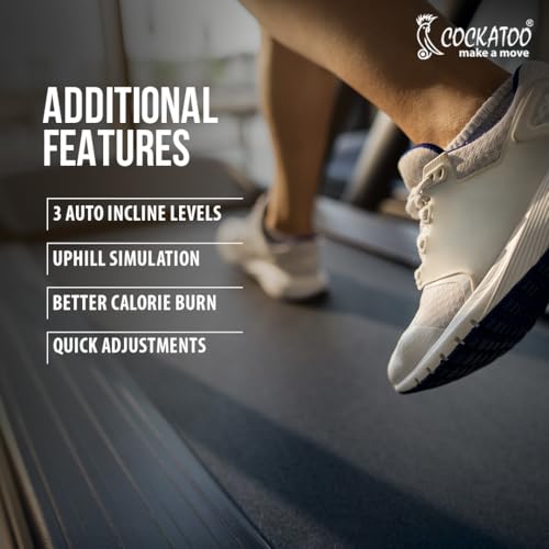Image of Cockatoo SmartRun A5 5HP Peak DC Motorized Treadmill for Home, with 15% Auto Incline, Max Speed 14 Km /Hr, Max User Weight 120Kg