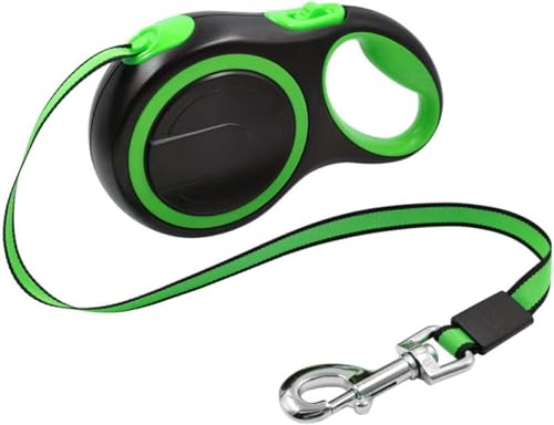 犬 伸縮リード 大型犬用の長さ8Mの強力なペットリーシュナイロン引き込み式ビッグドッグウォーキングリーシュリード自動犬リーシュロープグリーン (3M,グリーン)
